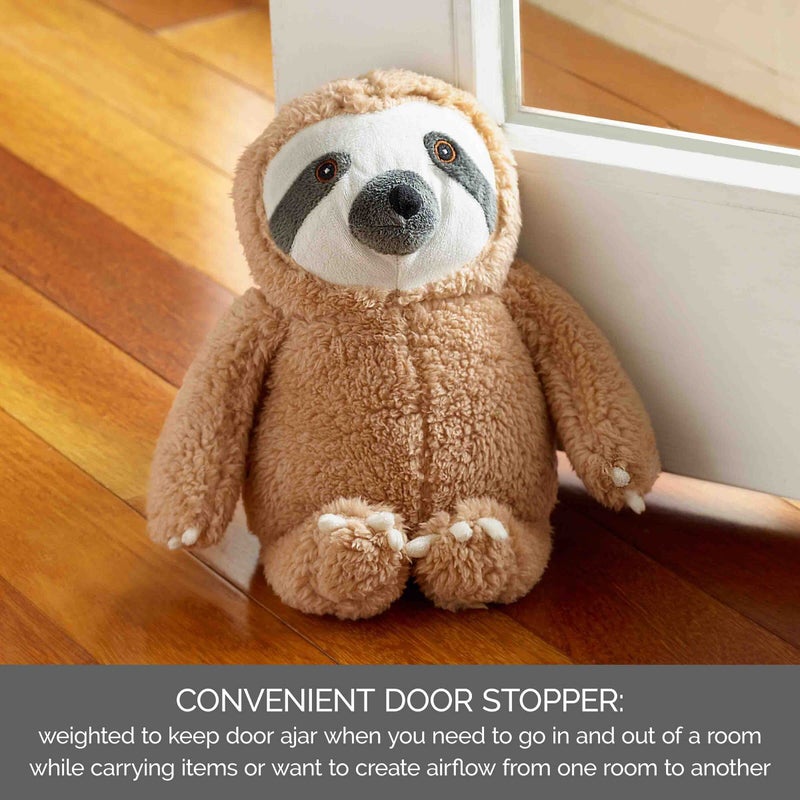 Elements 5x5x8.27 Inch Brown Sloth Weighted Fabric Door Stopper - Image 3