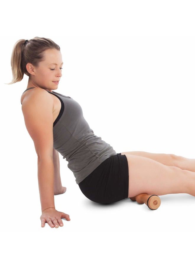 Body Back أسطوانة ظهر خشبية، ممدد ومحاذي العمود الفقري، أسطوانة ما، مكسر الظهر لتخفيف آلام الظهر واستعادة العضلات، مدلك ظهر يدوي، أداة تدليك علاجية خشبية (15 بوصة) - Image 5