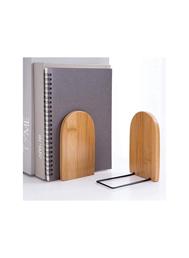 The Bros Bamboo Bookends File Organizer Bookshelf, 2 Pieces - Image 3
