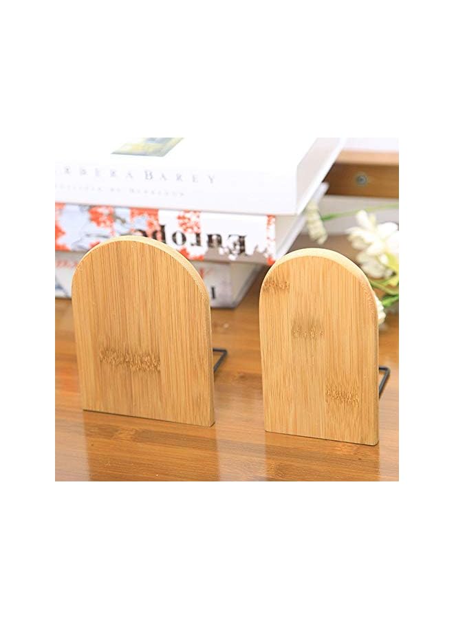 The Bros Bamboo Bookends File Organizer Bookshelf, 2 Pieces - Image 2
