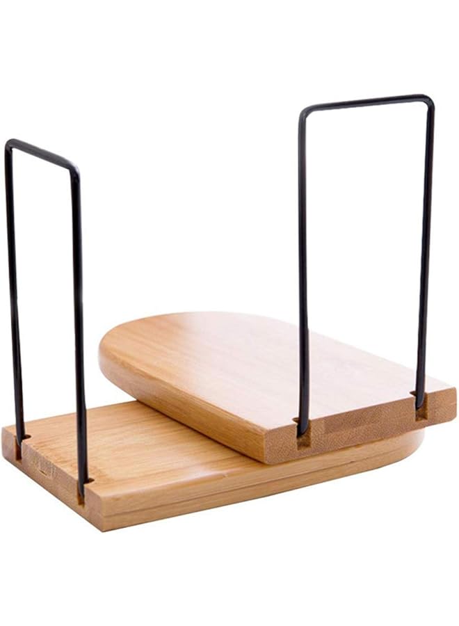 The Bros Bamboo Bookends File Organizer Bookshelf, 2 Pieces - Image 1