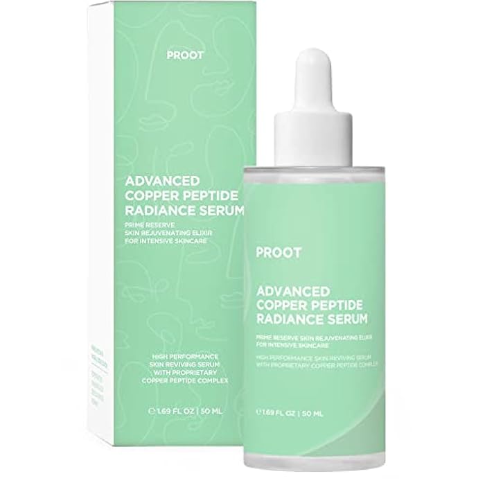 Proot Copper Peptides Serum for Face | Advanced Copper Peptides Serum for Face | Peptides Serum For Face | Copper Peptides Night Serum with High Concentrate of Copper Peptides and Hyaluronic Acid | Copper Peptides Serum for Face with Natural and Innovative Skin Rejuvenating Complex | Korean Essence Night Serum with Copper Peptides Concentrate | Copper Peptides Serum for All Skin Type | Formulated with Copper Peptides and Other Natural Ingredients | 1.69 fl oz 50 ml - Image 1