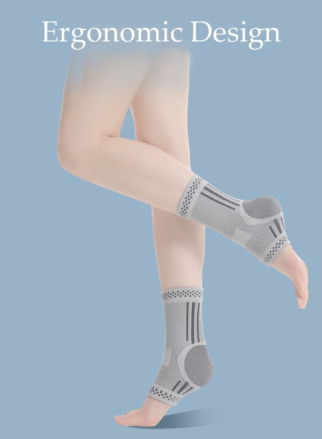 DUNISO دعامة كاحل 2 قطعة لتخفيف آلام وتر العرقوب، للرجال والنساء، دعم كاحل حراري لحماية الوتر والتهاب المفاصل، دعامة كاحل رياضية للجري، لف كاحل لتثبيت الأربطة الممزقة - Image 4