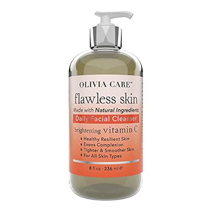 Olivia Care Vitamin C Daily Brightening Facial Cleanser - All Natural Moisturize, Hydrate, Cleanse - Brighten Age Spot, Tighter & Soothe Skin - Antioxidants - All Skin Type - 8 FL OZ - Image 1