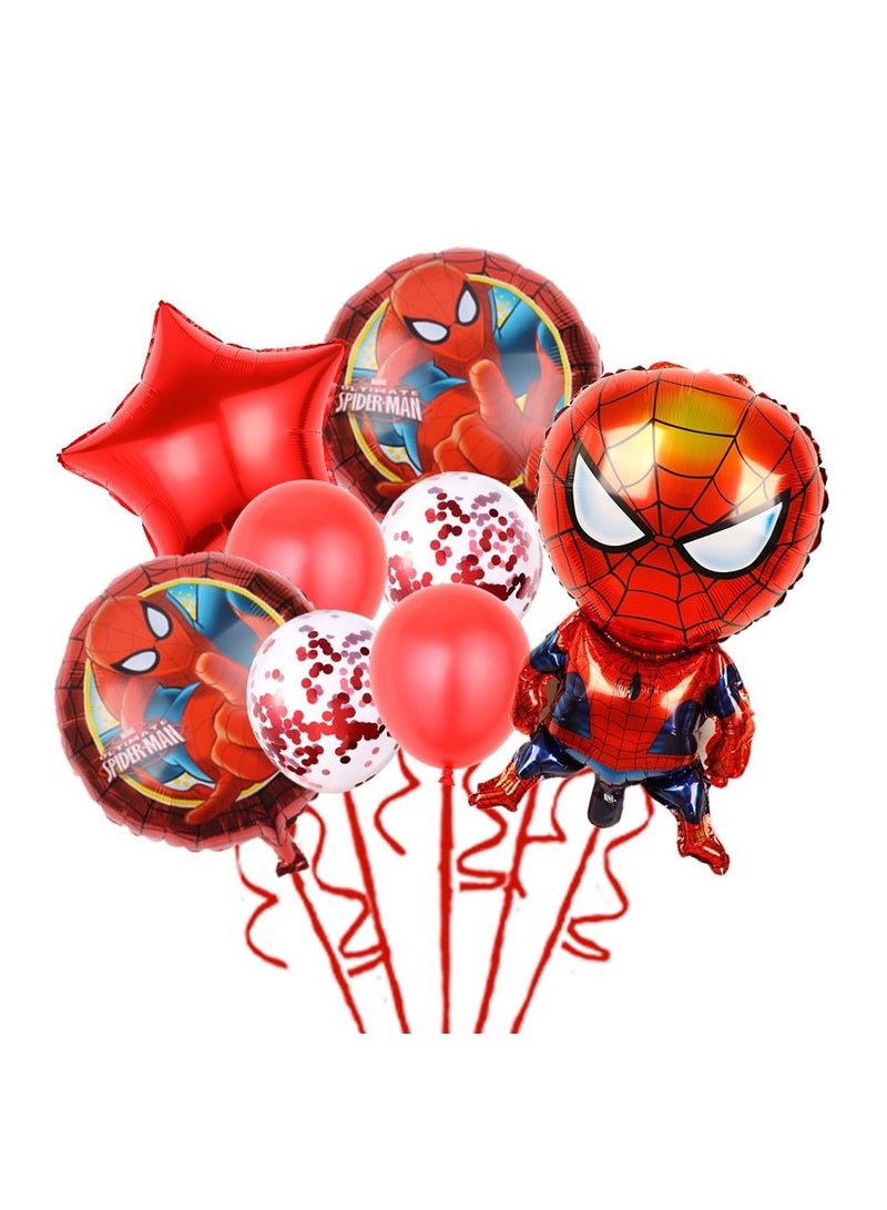مجموعة بالونات سبايدرمان الكرتونية المكونة من 8 قطع لحفلات أعياد الميلاد وحفلات الأبطال الخارقين وحفلات أعياد الميلاد ومجموعة بالونات أفنجر مارفل - Image 1