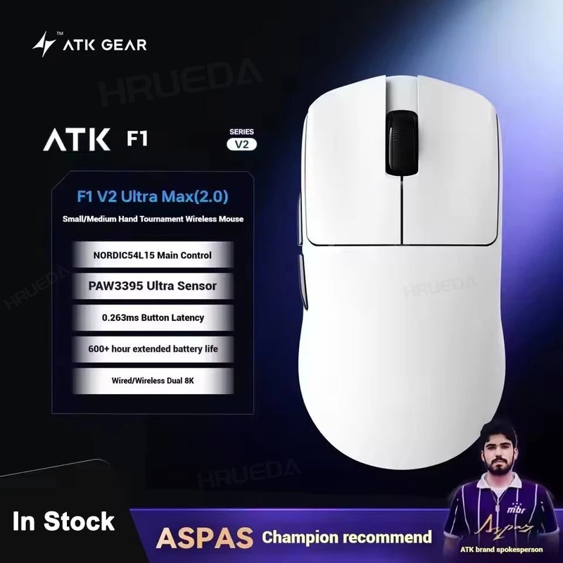 اي تي كي ماوس ATK Blazing Sky F1 V2 V3 Ultimate Dual-Mode Wireless Gaming Mouse, PAW3950 Ultra, Dual 8KHz, Lightweight, for PC - Image 1