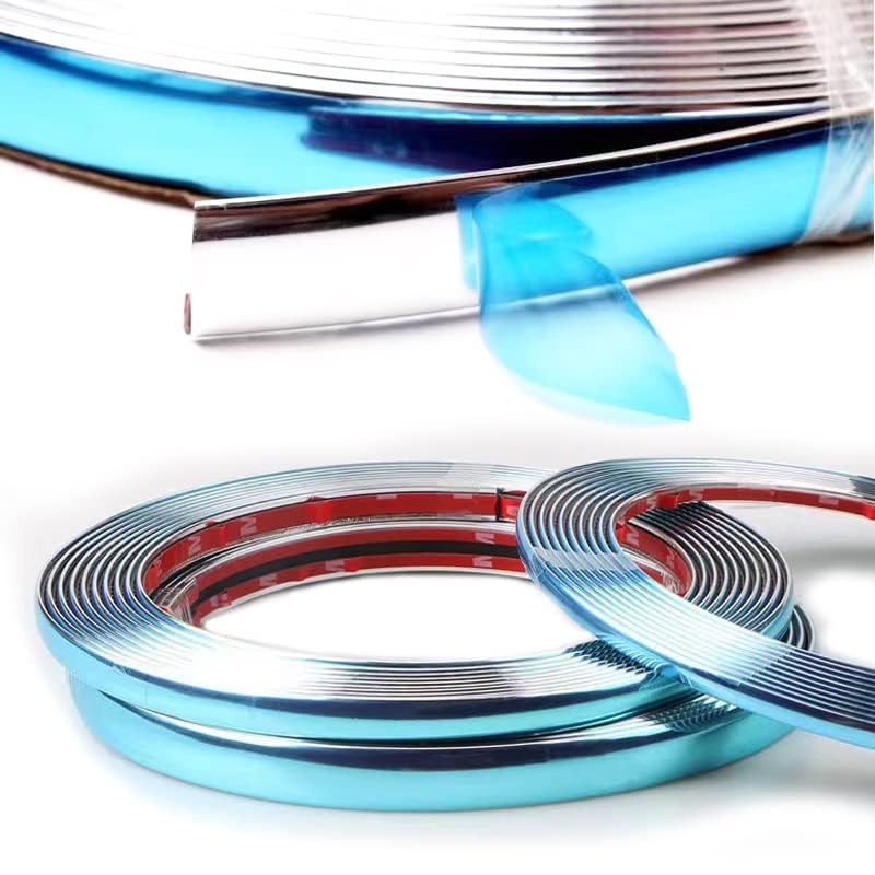 Shine & Bright Auto Width12 inch 12mm Self Adhesive Auto Trim Molding Strip ScratchProof CarTruckRV Exterior and Interior Molding Trim Universal Bumper Window Door Body Side Decorative Strip 24Ft Chrome Silver - Image 3