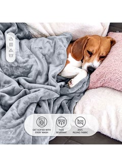 Double Micro Fleece Flannel Blanket 260 GSM Super Plush and Comfy Throw Blanket Size 200 x 220cm Grey - pzsku/ZF8593AC4F1EB38DF8EA3Z/45/_/1688546820/8814ae08-9e3c-4a80-9df9-cabcd4ad5a18