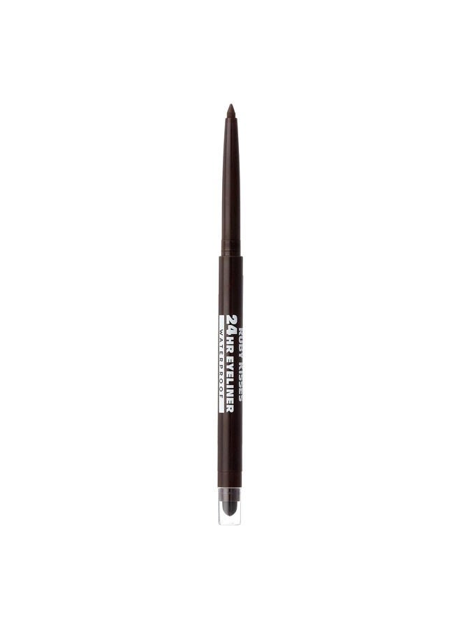 Ruby Kisses Waterproof Eyeliner, 24HR Waterproof Long-Lasting Mechanical Eyeliner Pencil with Built-in Sharpener, Smudgeproof 3 Pack (Dark Brown) - Image 2