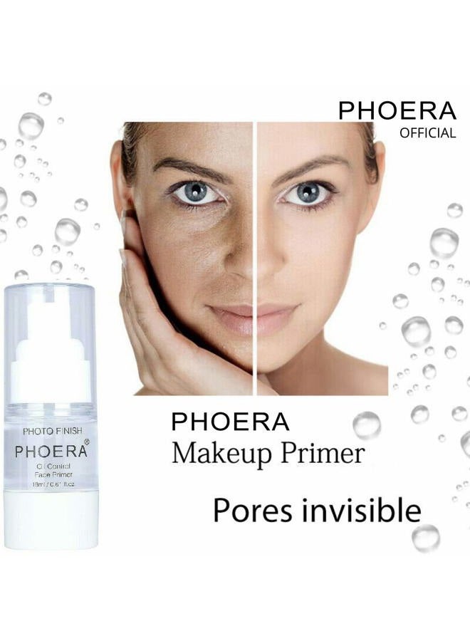 Phoera Face Primer Invisible Pores Base Oil Control Added vitamins Makeup Base Pore Filler Moisturiser Matte Finish Long Lasting Makeup Skin Pore Minimizer UK Cosmetics AquaPurity (18ml Primer) - Image 2