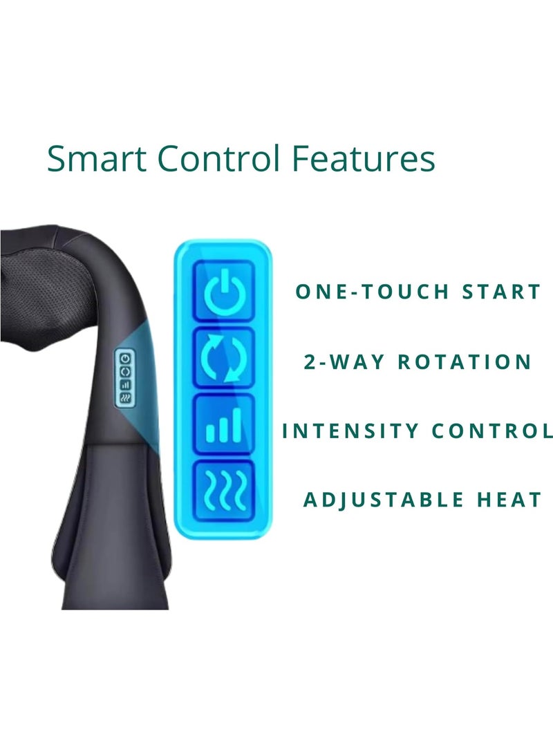 One Free - Neck and Back Massager with Soothing Heat – Shiatsu 3D Deep Tissue Kneading Electric Massage Pillow for Shoulder, Neck & Back Pain Relief – Home, Office & Car Use - Image 3