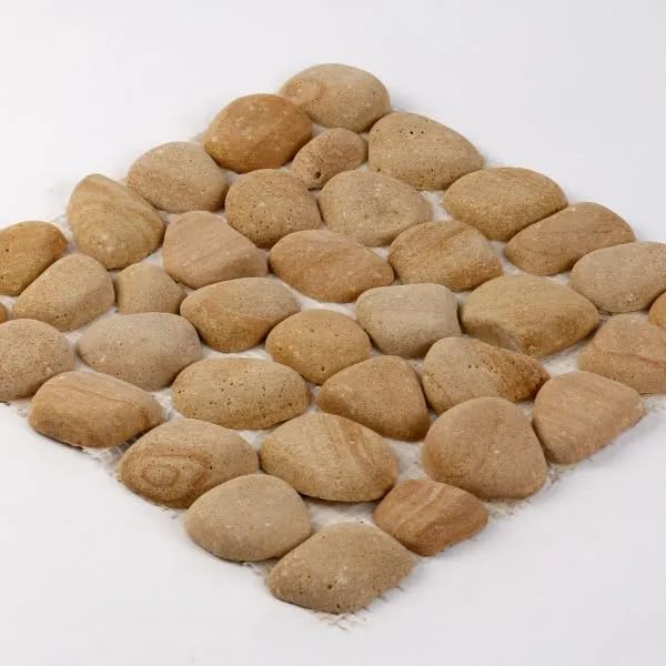 STONE STORIES بلاط موزاييك الحجر الرملي الذهبي من ستونستوريز لتكسية الجدران والأرضيات 30 سم × 30 سم - Image 2