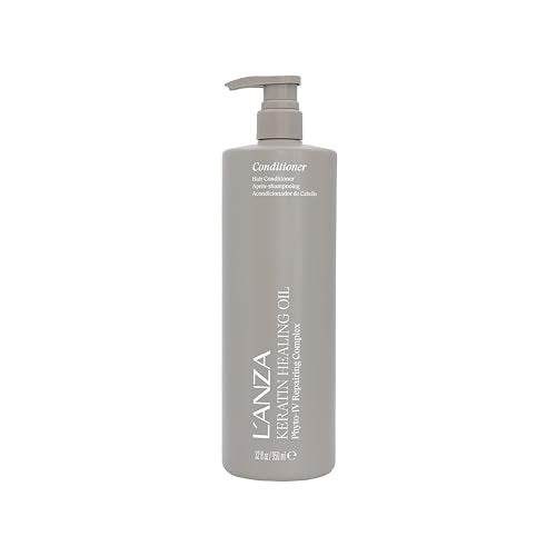 LANZA L'ANZA Keratin Healing Oil Conditioner for Dry Damaged Hair, Moisturizing, Detangles, Reduces Breakage, Adds Shine, Anti-Frizz, Color Safe Anti-Humidity Strengthening Care, Sulfate Free (32 Fl Oz) - Image 1