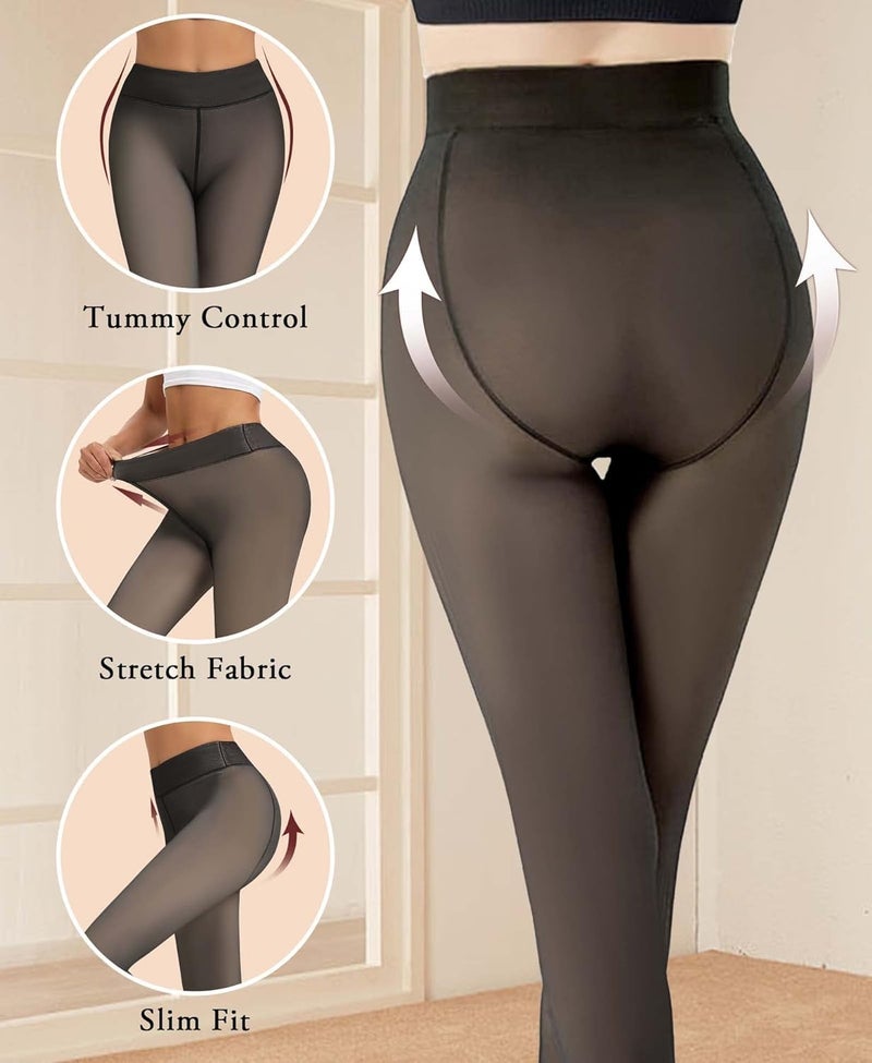 KeepCart Women Leggings Pants Warm Fleece Lined (Waist Size : 26 to 34 Inch Stretchable) (Black-Ankle) - Image 2