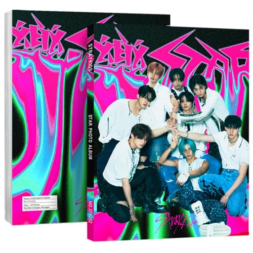 KPOPBP Stray Kids 40 Sheets Photobook 樂 Star Photocards Merchandise Kpop Postcards Gift for SKZ Boys and Girls (Rock Star(28.4 * 20.9CM)) - Image 1