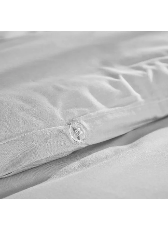 هوم بوكس طقم غطاء لحاف قطن سادة 3 قطع مقاس كوين وكينج 220 × 220 سم من بالينا