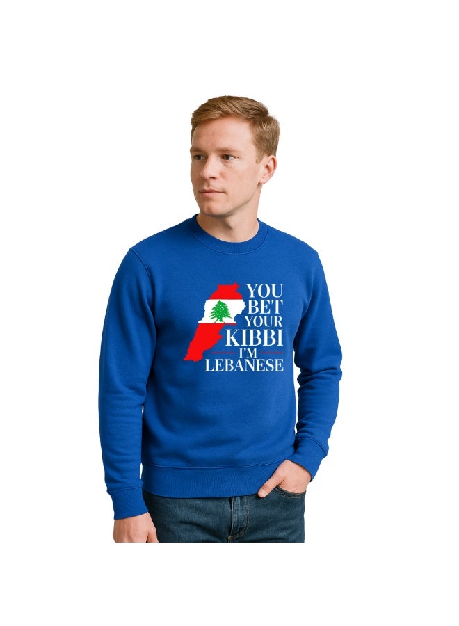 PRINTSHOP4ME Lebanon Men’s Sweatshirt–Long Sleeve Cotton Pullover With Lebanese Flag Image And Slogan Print–Comfortable&Stylish For Travel,Outdoor Use And Casual Wear  - Image 2