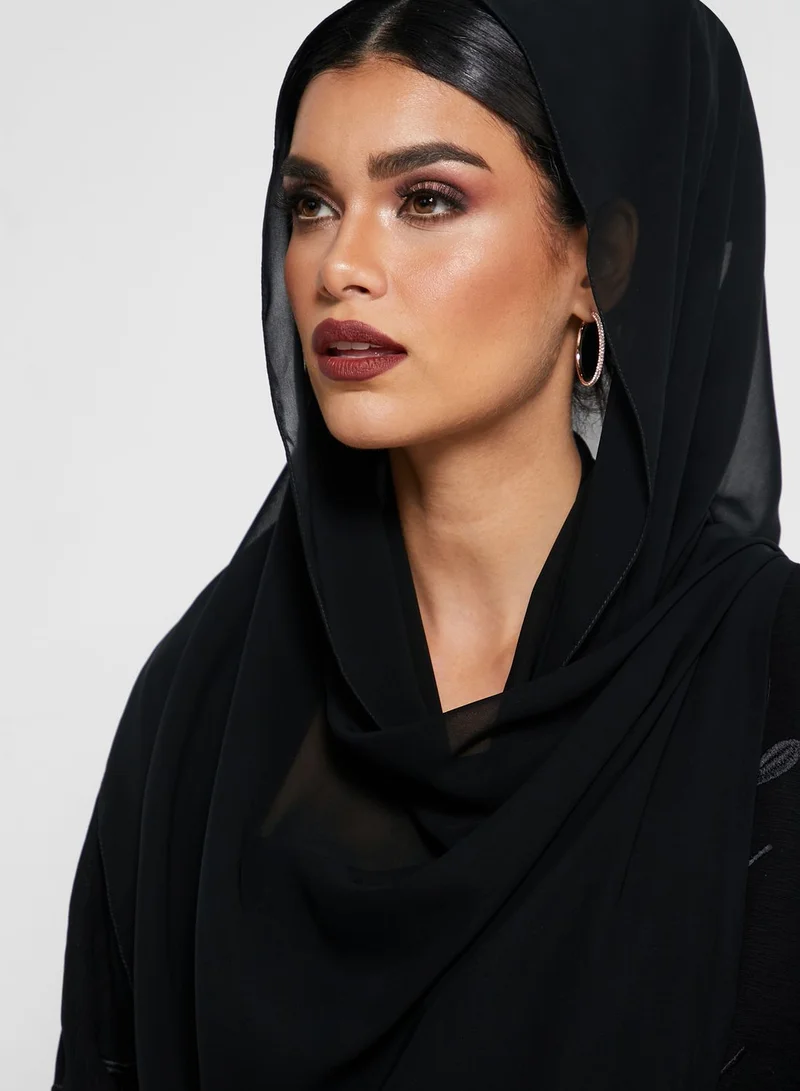 hayas closet Pleated Sleeves Abaya