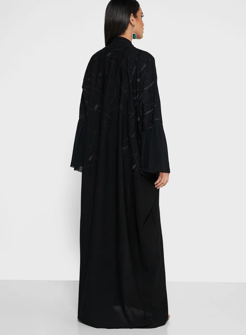hayas closet Pleated Sleeves Abaya