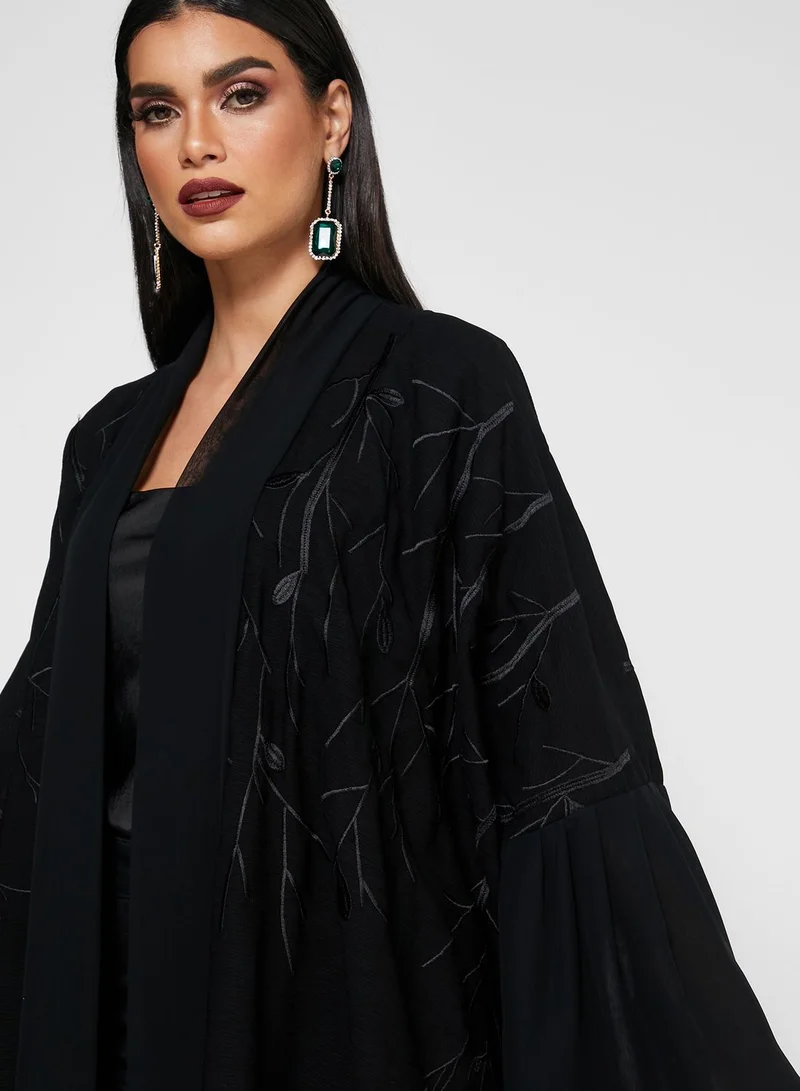 hayas closet Pleated Sleeves Abaya