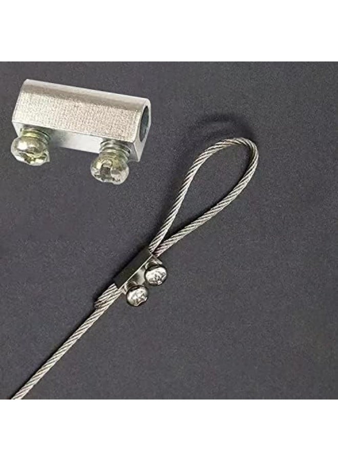andefu 20pcs جديد ترقية الصلب سلك حبل كابل المشبك / ثقب مزدوج الفولاذ المقاوم للصدأ (3.0MM خط ثقب) - Image 3
