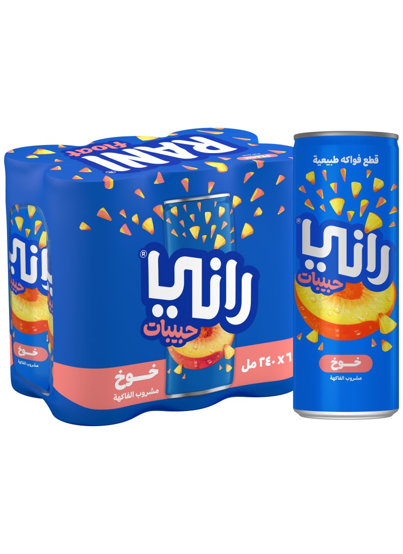 راني فلوت بالخوخ، عصير فاكهة 6x240مل - Image 2