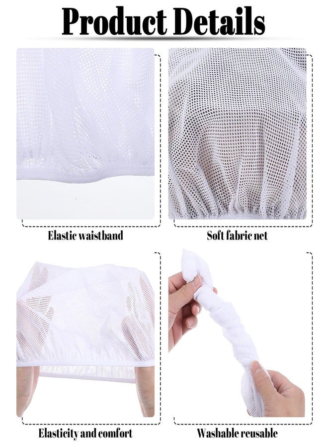 Guduling 6pcs Hair Net for Sleeping, Sleeping Hair Net, Nets Plopping Cap for Drying Curly Hair, Elastic Band, Suitable for Drying Hairs, Kitchen, White, Pink, Black - Image 5