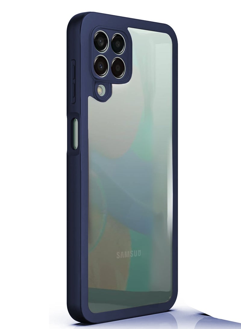 حافظة واقية من الصدمات لهاتف سامسونج جالاكسي M33 5G سيليكون TPU ممتص للصدمات فائق التحمل وآمن للغاية للكاميرا الحل الأمثل (أزرق)