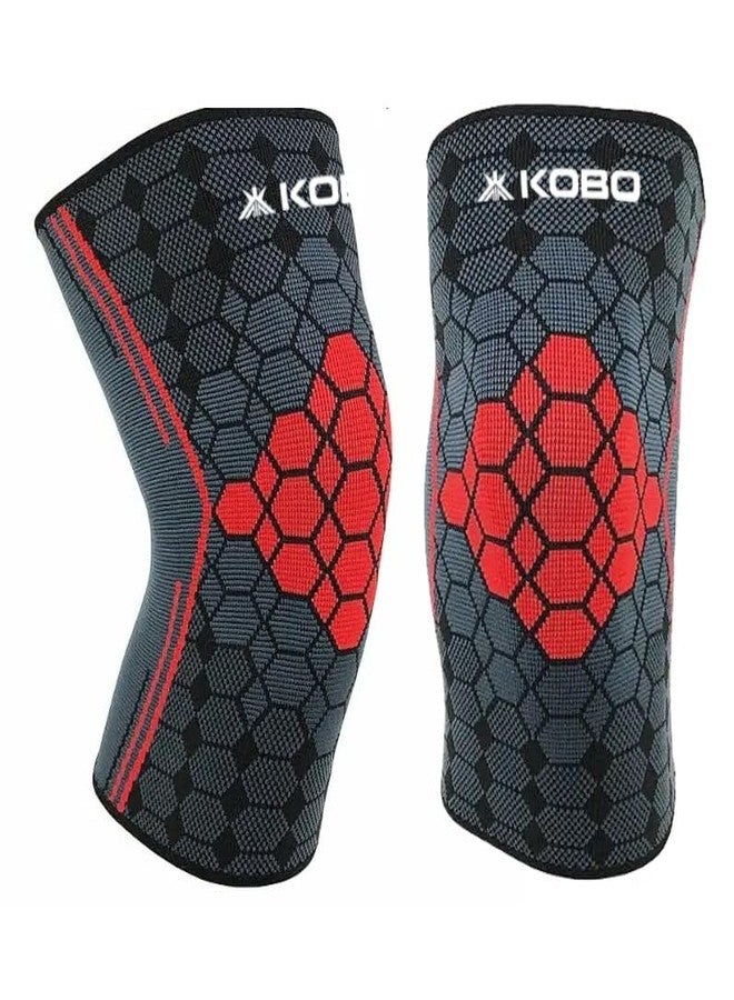 Kobo Nylon Knee Caps for Women&Men Knee Support Knee Cap for Men Knee Pain Knee Support for Women Knee Brace for Knee Pain Relief Products Knee Guard/Knee Belt/Knee Pads for Women Red/M (Imported) - Image 2