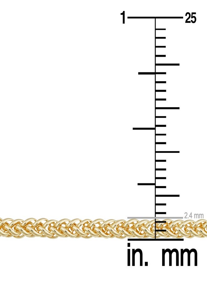 Kooljewelry 14k Yellow Gold Filled Franco Chain Bracelet for Women (2.4 mm, 7.5 inch) - Image 4