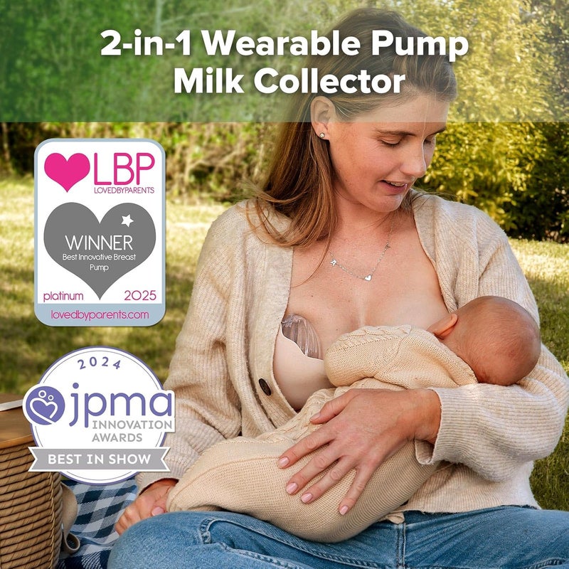 haakaa Shell Breast Pump Wearable Manual Breast Pump  Hands Free Passive Silicone Breastmilk Collection for Nursing Mom Breastfeeding Leak Catcher 75ml1 pc - Image 2