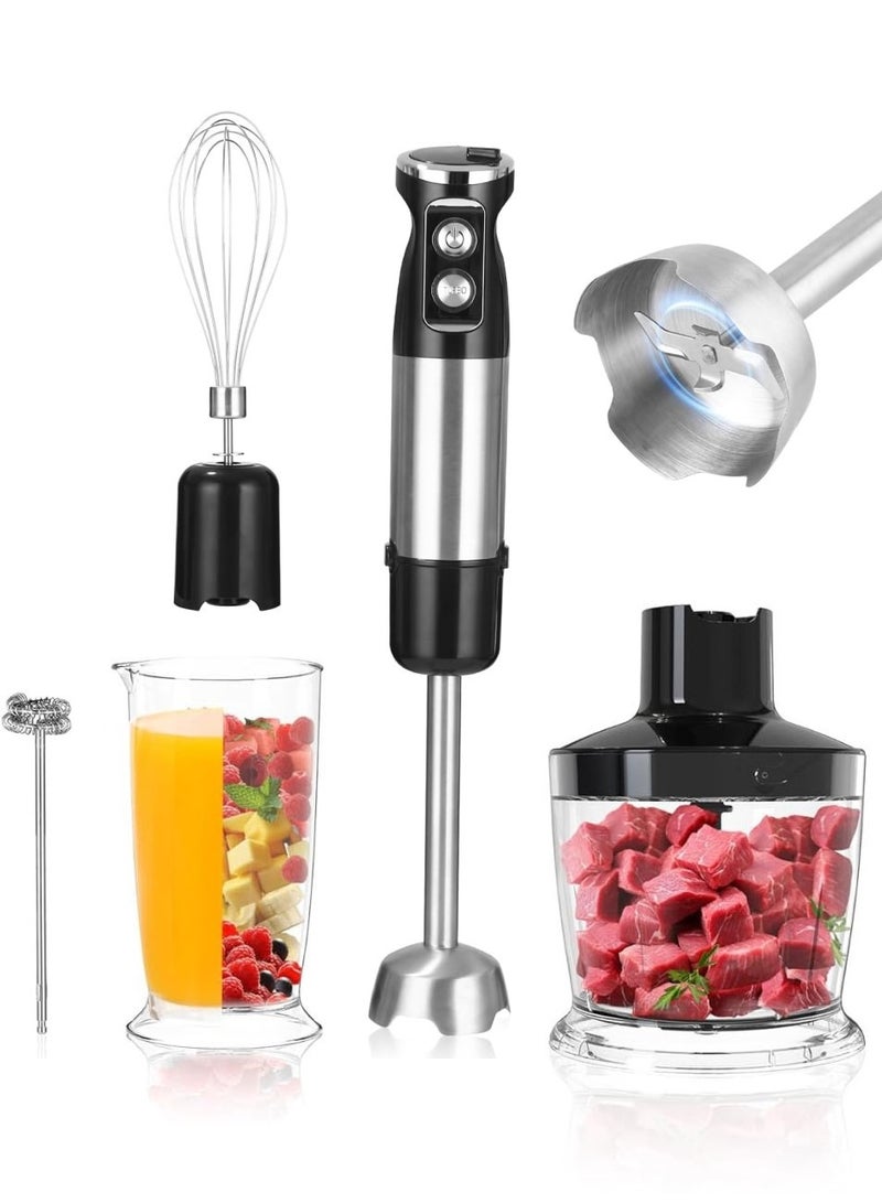 Changli 5-in-1 Hand Immersion Blender, 600W 12 Speed Handheld Blender with 600ml Beaker, 500ml Chopper, Egg Whisk, Milk Frother, Stainless Steel Blades for Soup, Smoothie, Puree  - Image 1