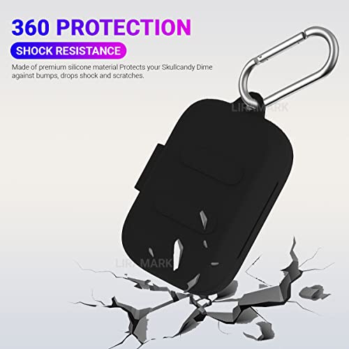 LIRAMARK Protective Shockproof Silicone Cover Case with Buckle Compatible with Skullcandy Dime & Skullcandy Dime 2 (Black) - Image 3