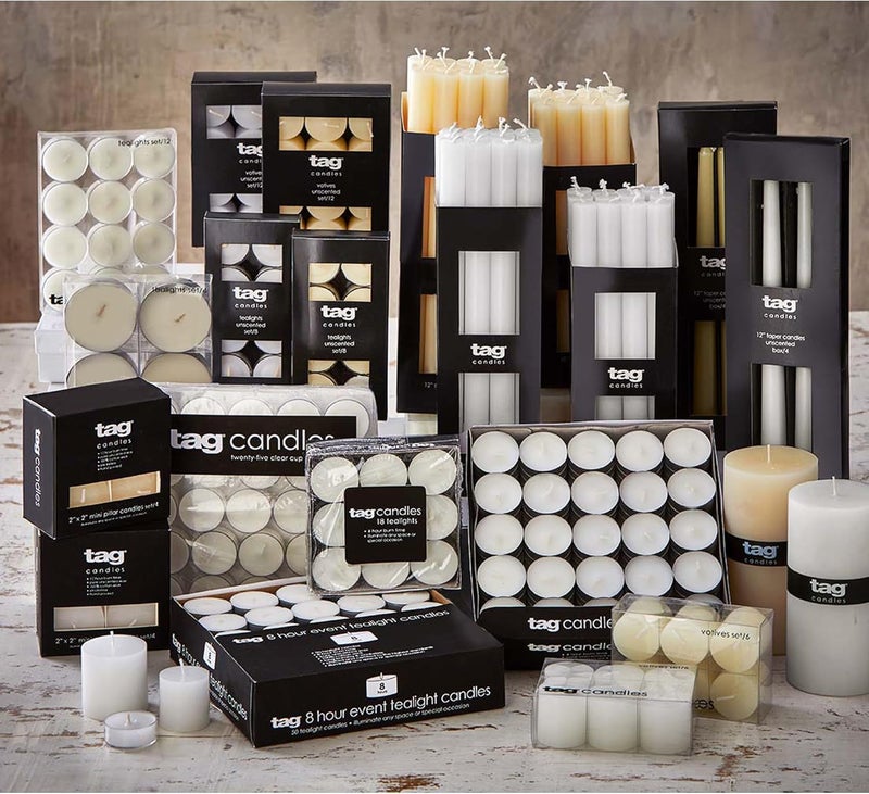 tag Chapel 3X12 White Pillar Paraffin Wax Candle Unscented Drip-Free Long Burning 175 Hours for Home Decor Wedding Parties Dining Dinner Kitchen Table Tabletop Living Room End Table Decor Decoration - Image 1