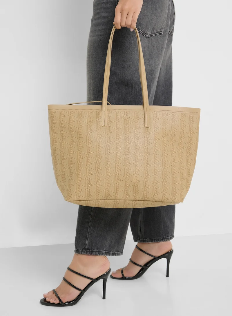 LACOSTE Monogram Top Handle Zip Over Tote