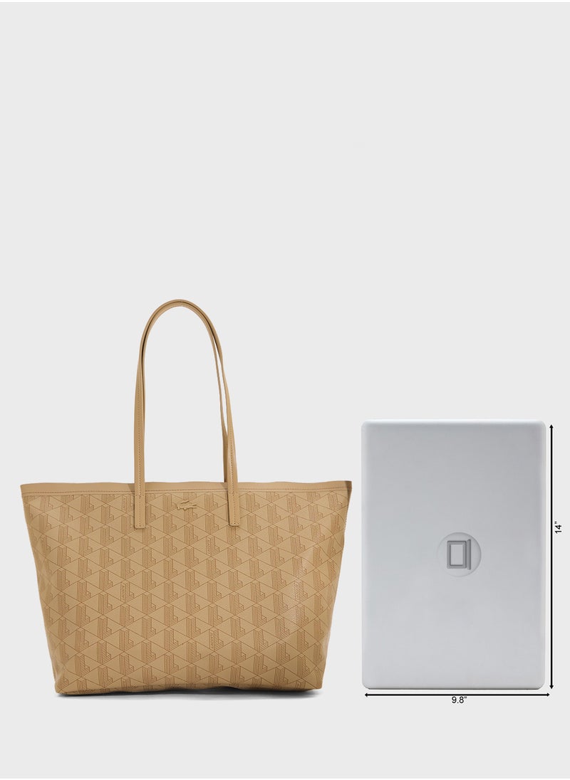 LACOSTE - Monogram Top Handle Zip Over Tote - Image 1