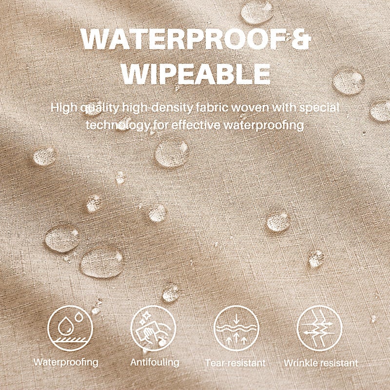 AUSSPVOCT Textured Linen 54 Inch Round Tablecloth Up to 36'' Tables, Waterproof Spill-Proof Fall Table Cloth Wrinkle Free Circle Dining Tablecover for Birthday Farmhouse Easter Holiday Party Decor - Image 3