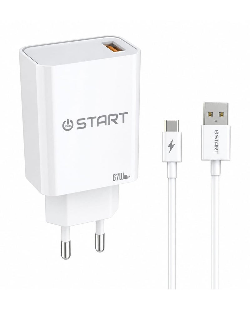 ST-30E Super Fast Wall Charger 67W Max Type-C Fast Charging Adapter With Type-C Cable For Smartphones And Tablets