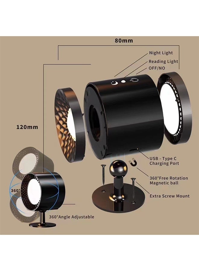 Wall Lights Wall Lamp with Remote, 5V Battery Operated Wall Sconce 2000mAh Rechargeable Battery, 3 Color & Dimmable, Led Wall Light with a Magnetic Link Base - Image 3