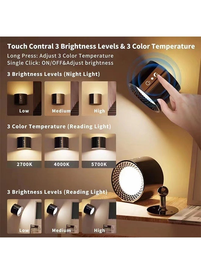 Wall Lights Wall Lamp with Remote, 5V Battery Operated Wall Sconce 2000mAh Rechargeable Battery, 3 Color & Dimmable, Led Wall Light with a Magnetic Link Base - Image 5