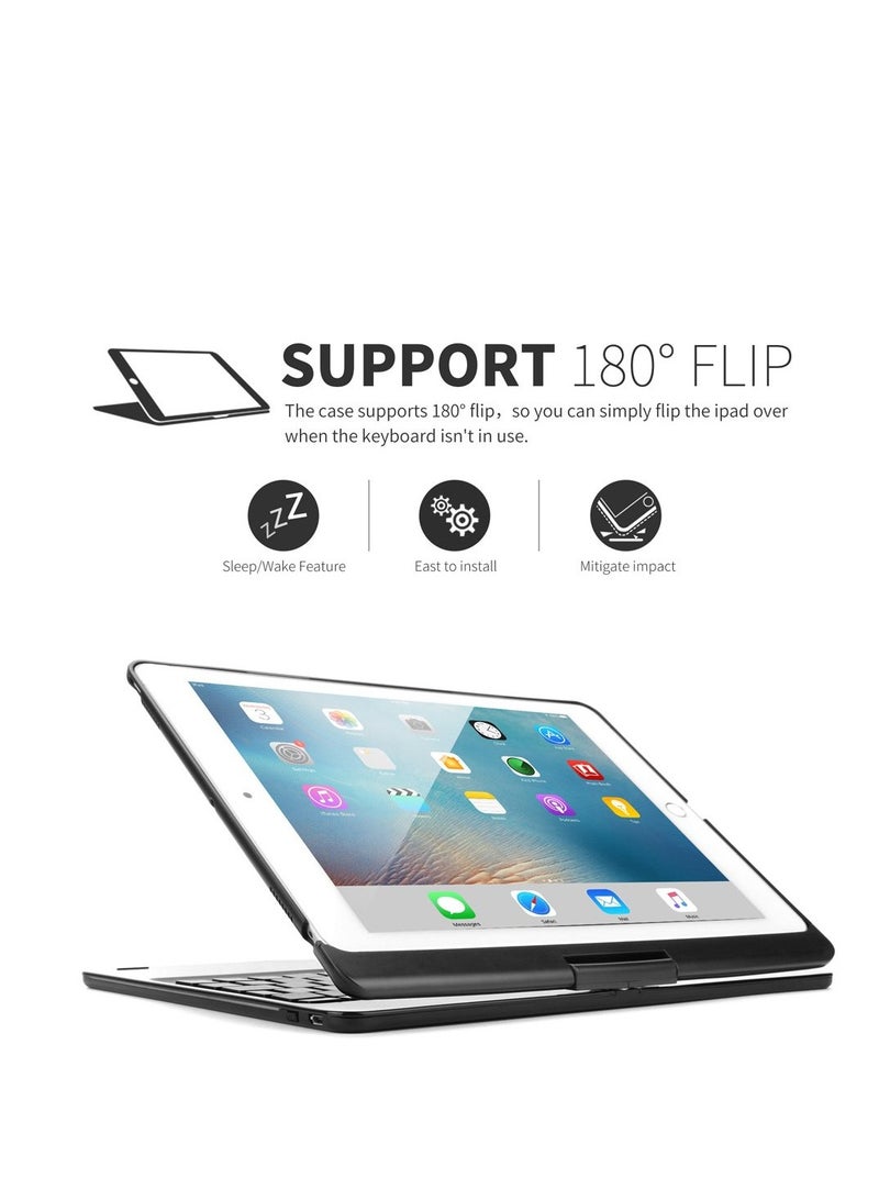 KASTWAVE Keyboard Cover for iPad 10.2" 9th 8th 7th Gen, 2021/2020/2019 iPad Air 3rd Gen iPad Pro 10.5" 7 Color Backlight Smart Sleep-Wake 360 Degree Rotation Slim Wireless Keyboard with Folio Hard Back (Black) - Image 2
