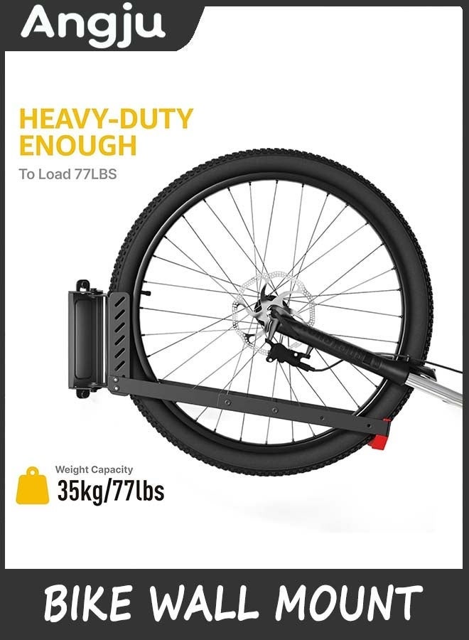 Angju Swivel Bike Wall Mount, No Heavy Lifting Required Bike Wall Mount, Bike Hangers for Garage, Space-Saving Bike Rack Garage, Easy to Load and Unload, Bike Hanger Can Hold Up to 35kg - Image 1