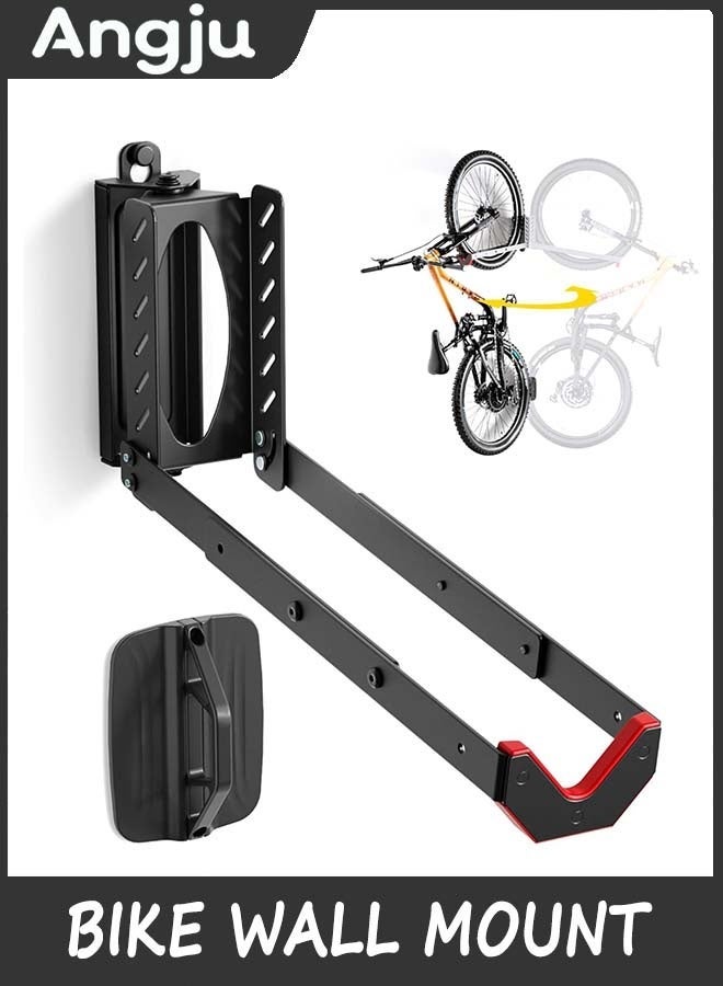 Angju Swivel Bike Wall Mount, No Heavy Lifting Required Bike Wall Mount, Bike Hangers for Garage, Space-Saving Bike Rack Garage, Easy to Load and Unload, Bike Hanger Can Hold Up to 35kg - Image 2