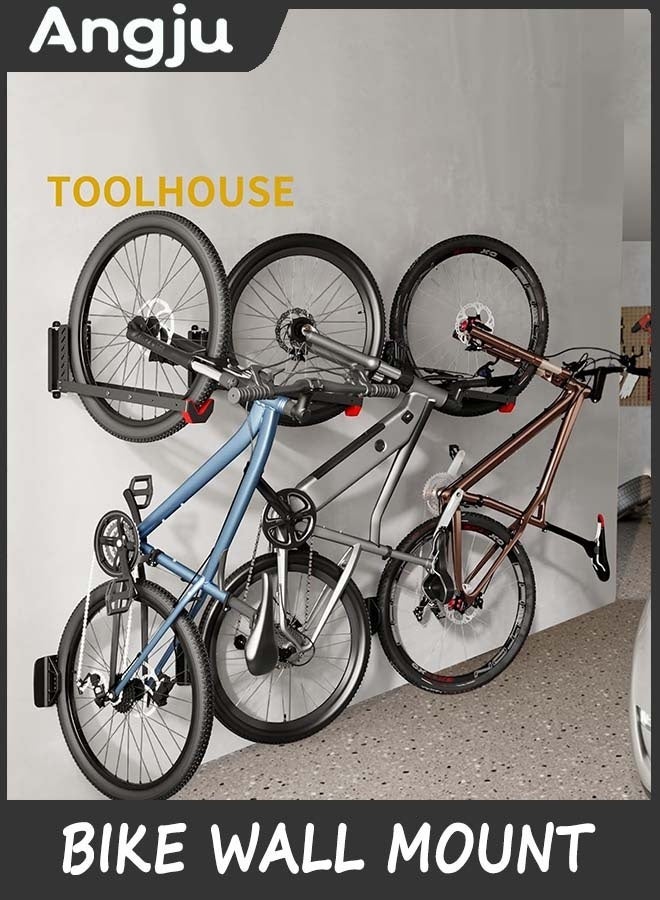 Angju Swivel Bike Wall Mount, No Heavy Lifting Required Bike Wall Mount, Bike Hangers for Garage, Space-Saving Bike Rack Garage, Easy to Load and Unload, Bike Hanger Can Hold Up to 35kg - Image 1