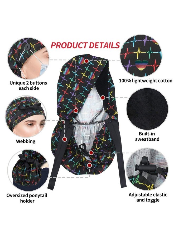 ABAMERICA - Ponytail Scrub Caps For Women Surgical Caps Nurse Hat With Functional Ponytail Holder For Long Hair Single Or Satin Lined - Image 1