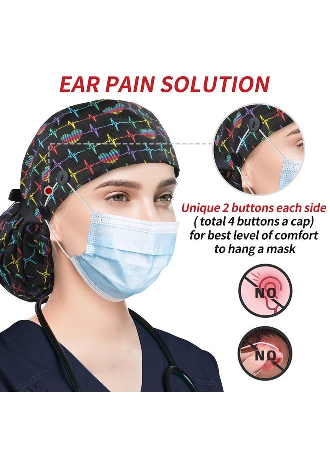 ABAMERICA - Ponytail Scrub Caps For Women Surgical Caps Nurse Hat With Functional Ponytail Holder For Long Hair Single Or Satin Lined - Image 1