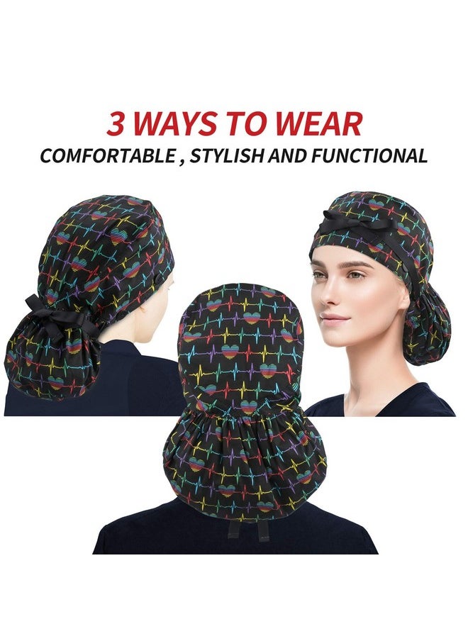 ABAMERICA - Ponytail Scrub Caps For Women Surgical Caps Nurse Hat With Functional Ponytail Holder For Long Hair Single Or Satin Lined - Image 1