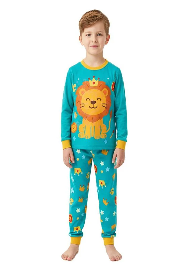 babyqlo King Lion Print Boys Glow in the dark Pajama Set