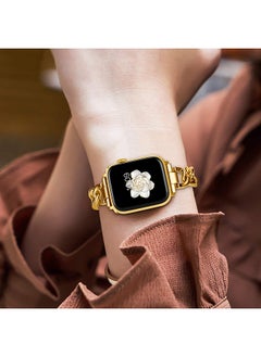 O Ozone Stainless Steel Bands For Apple Watch Series 10 9 8 7 6 5 4 SE , 38/40/41/42mm, Cool Chain Metal Bracelet Smartwatch Band- Gold  - Image 5