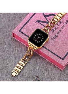 O Ozone Stainless Steel Bands For Apple Watch Series 10 9 8 7 6 5 4 SE , 38/40/41/42mm, Cool Chain Metal Bracelet Smartwatch Band- Gold  - Image 3